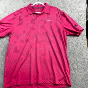 Nike Golf Dri-FIT Polo Shirt Men's XL Pink Makai Golf Club Embroidered Polo